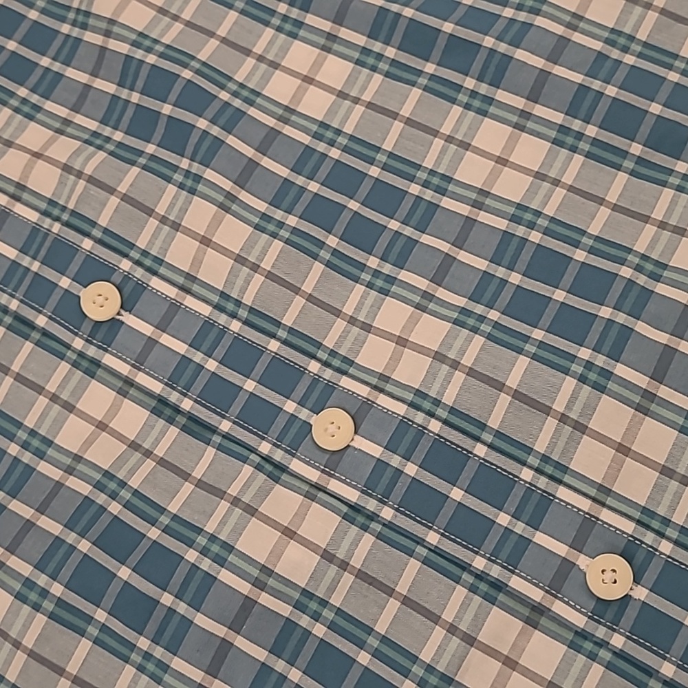 UNTUCKIT Wrinkle Free Cotton Blue White Plaid Small Long Sleeve Casual‎ Shirt - Picture 6 of 7